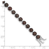 Sterling Silver Rhodium-plated 5mm 17.4GA Garnet 8in Bracelet