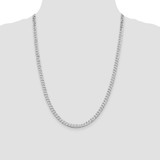 Sterling Silver Rhodium-plated 5mm Beveled Curb Chain - QF-5C629435-6803