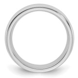 Sterling Silver Rhodium-plated 5mm Comfort Fit Milgrain Size 6 Band