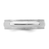 Sterling Silver Rhodium-plated 5mm Comfort Fit Milgrain Size 8 Band