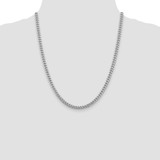 Sterling Silver Rhodium-plated 5mm Domed w/ Side D/C Curb Chain - QR-0146D04C-8675