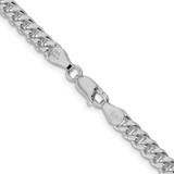 Sterling Silver Rhodium-plated 5mm Domed w/ Side D/C Curb Chain - QR-386FC84F-6765