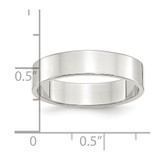 Sterling Silver Rhodium-plated 5mm Flat Size 7.5 Band