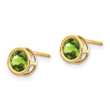 14k 5mm Bezel Peridot Stud Earrings