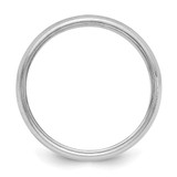 Sterling Silver Rhodium-plated 5mm Half Round Milgrain Size 12 Band