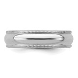 Sterling Silver Rhodium-plated 5mm Half Round Milgrain Size 12 Band