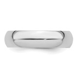 Sterling Silver Rhodium-plated 5mm Half-Round Size 6 Band