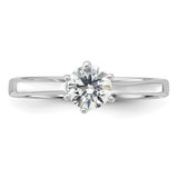 Sterling Silver Rhodium-plated 5mm Round CZ 6-prong Engagement Ring - QR-C30F6B16-3486