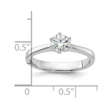 Sterling Silver Rhodium-plated 5mm Round CZ 6-prong Engagement Ring - QR-C30F6B16-3486