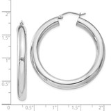 Sterling Silver Rhodium-plated 5mm Round Hoop Earrings - QE-972E9ED5-9161