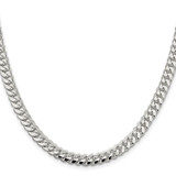 Sterling Silver Rhodium-plated 6.4mm Polished Domed Curb Chain - QD-00BD8AC6-4737