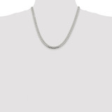 Sterling Silver Rhodium-plated 6.4mm Polished Domed Curb Chain - QD-F7925816-3030