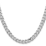 Sterling Silver Rhodium-plated 6.5mm Curb Chain - QC-FA76797B-6462