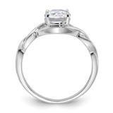Sterling Silver Rhodium-plated 6.5mm CZ Twisted Ring - QR-961BBF39-1016