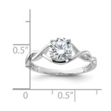 Sterling Silver Rhodium-plated 6.5mm CZ Twisted Ring - QR-961BBF39-1016