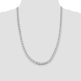 Sterling Silver Rhodium-plated 6.5mm D/C Flat Anchor Curb Chain - QF-4E0DACAB-8058
