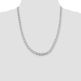 Sterling Silver Rhodium-plated 6.5mm D/C Flat Anchor Curb Chain - QF-5A4ECB32-9570