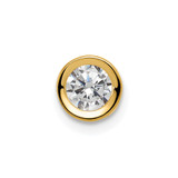 14k 5mm Cubic Zirconia bezel pendant