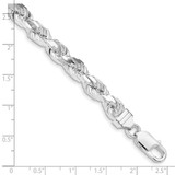 Sterling Silver Rhodium-plated 6.5mm Diamond-cut Rope Chain - QD-92FEEA0E-9565