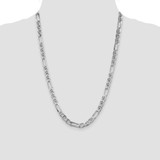 Sterling Silver Rhodium-plated 6.5mm Figaro Anchor Chain - QA-605D927B-7031