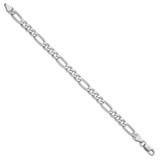 Sterling Silver Rhodium-plated 6.5mm Figaro Chain - QF-11DAD1A4-6488