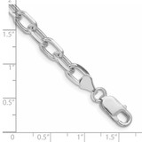 Sterling Silver Rhodium-plated 6.65mm Diamond-cut Long Link Cable Chain - QA-CC2AC907-6355