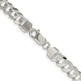 Sterling Silver Rhodium-plated 6.75mm Concave Beveled Curb Chain - QC-4A466594-5629