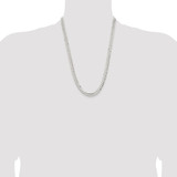 Sterling Silver Rhodium-plated 6.75mm Concave Beveled Curb Chain - QC-E8EA3ABF-9637