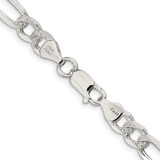 Sterling Silver Rhodium-plated 6.75mm Pav‚ Flat Figaro Chain - QF-C02A4270-3554