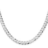 Sterling Silver Rhodium-plated 6.8mm Flat Curb Chain - QL-92CA3F22-1711