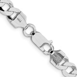 Sterling Silver Rhodium-plated 6.8mm Flat Curb Chain - QL-EA639BAF-7332