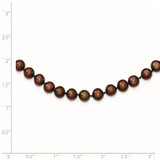 Sterling Silver Rhodium-plated 6-7mm Brown Near-Round Freshwater Cultured Pearl 16 inch Necklace
