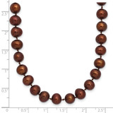Sterling Silver Rhodium-plated 6-7mm Brown Near-Round Freshwater Cultured Pearl 20 inch Necklace