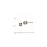 Sterling Silver Rhodium-plated 6-7mm Grey Round Freshwater Cultured Pearl Post Earrings
