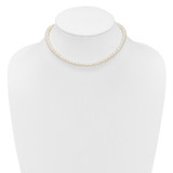 Sterling Silver Rhodium-plated 6-7mm Semi-Round White Freshwater Cultured Pearl 14 inch with 2 inch Extender Choker