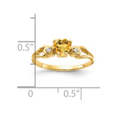 14k 5mm Heart Citrine AA Diamond ring