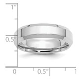 Sterling Silver Rhodium-plated 6mm Bevel Edge Size 11 Band