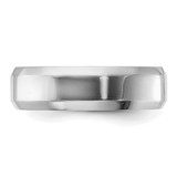 Sterling Silver Rhodium-plated 6mm Bevel Edge Size 7 Band