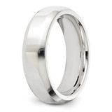 Sterling Silver Rhodium-plated 6mm Bevel Edge Size 7 Band