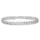 Sterling Silver Rhodium-plated 6mm Beveled Curb Chain - QF-154BFC59-2722
