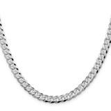Sterling Silver Rhodium-plated 6mm Beveled Curb Chain - QF-1EBA486E-8137