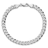 Sterling Silver Rhodium-plated 6mm Beveled Curb Chain - QF-624EC67D-5322