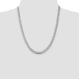 Sterling Silver Rhodium-plated 6mm Beveled Curb Chain - QF-673021DF-6727