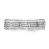 Sterling Silver Rhodium-plated 6mm Brushed Fancy Band Size 11