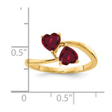 14k 5mm Heart Created Ruby ring