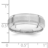 Sterling Silver Rhodium-plated 6mm Brushed Fancy Band Size 12.5