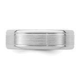 Sterling Silver Rhodium-plated 6mm Brushed Fancy Band Size 13 - QW-6A117CBF-2489