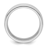 Sterling Silver Rhodium-plated 6mm Brushed Fancy Band Size 7.5 - QW-092BC6EF-7596