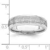 Sterling Silver Rhodium-plated 6mm Brushed Fancy Band Size 7.5 - QW-B3B5495B-5370
