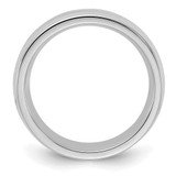 Sterling Silver Rhodium-plated 6mm Comfort Fit Milgrain Size 8 Band